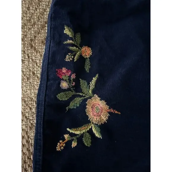 Mossimo Supply Co corduroy mini skirt with embroidery detail SZ 10 - Picture 6 of 7